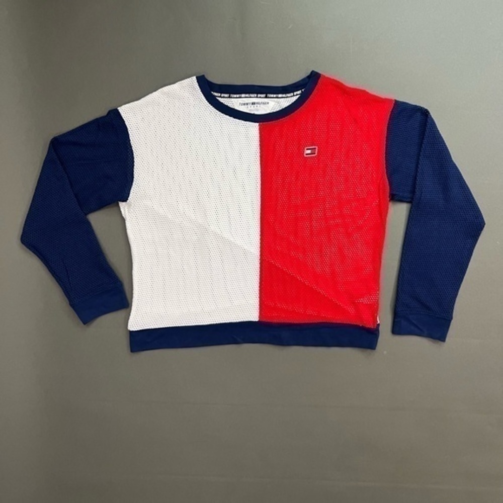 Tommy Hilfiger Sport Color Split Blocked Mesh Long Sleeve Shirt - Picture 3 of 16
